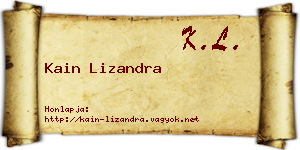 Kain Lizandra névjegykártya